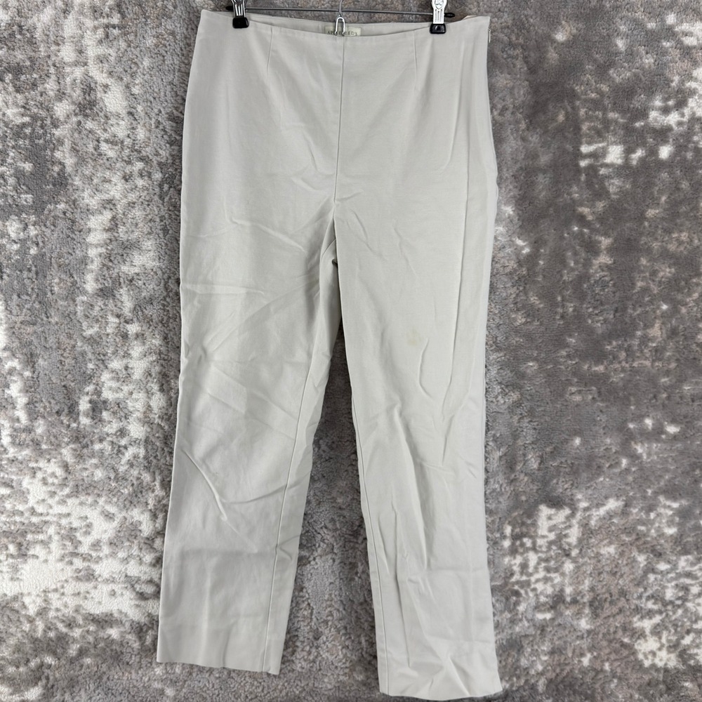 Appleseed's Size 12 Side Zip Straight Leg Casual Trousers Tan Pants‎ Women